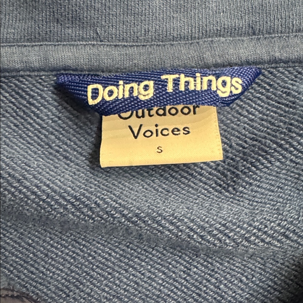 Outdoor Voices Doing Things Snap Button Hoodie Cropped Blue Size S - Picture 3 of 6